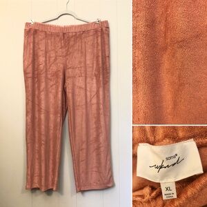 Soma wknd velour terry cloth wide leg lounge pants Rust Salmon Terra Cotta XL